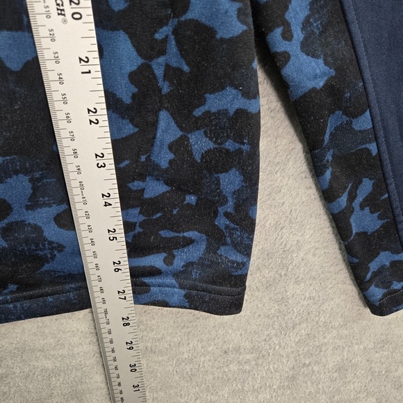 The North Face Men Sweatshirt Medium Blue Camo 1/2 Zip Mock Neck Logo Pullover - Picture 6 of 12